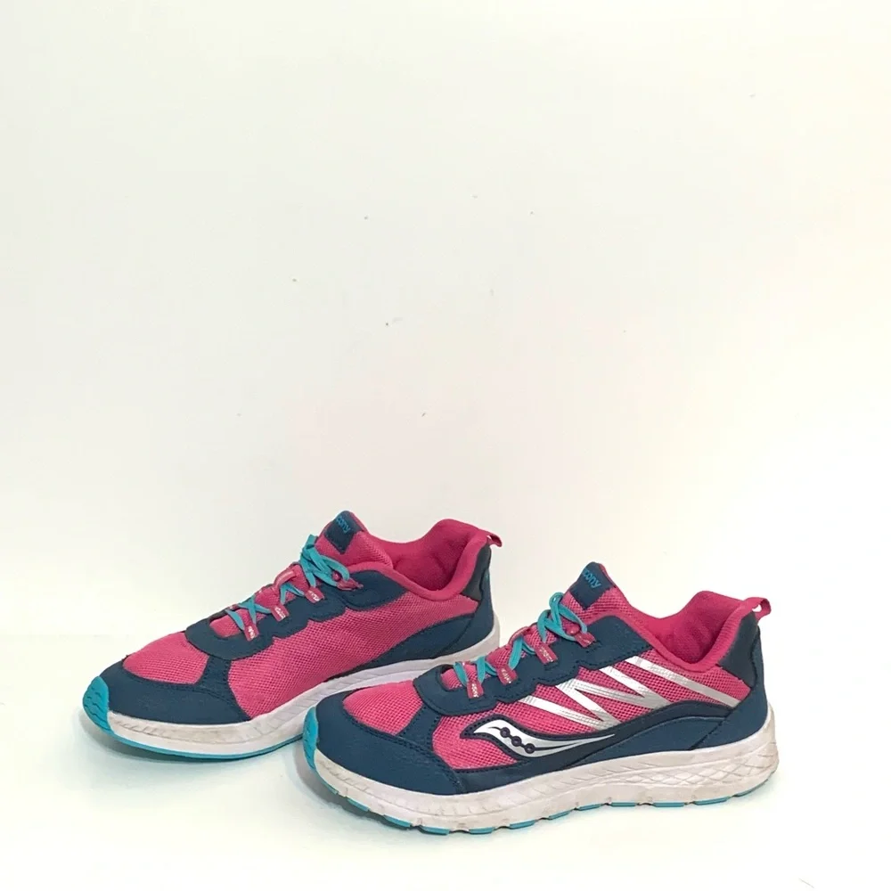 Saucony Dash Navy Pink Youth Shoes Sneakers Size 6 Blue Silver